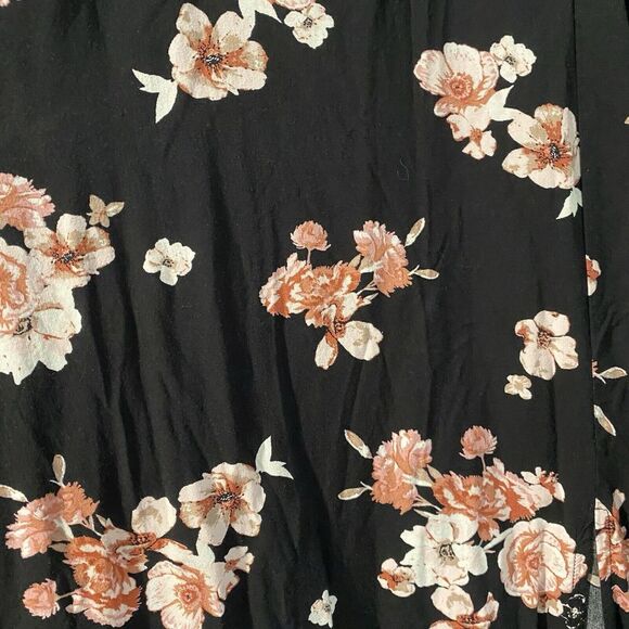 No Boundaries Dark Floral Slip Dress Size L Whimsigoth Y2K Leg Slit Lace Trim - Picture 5 of 11